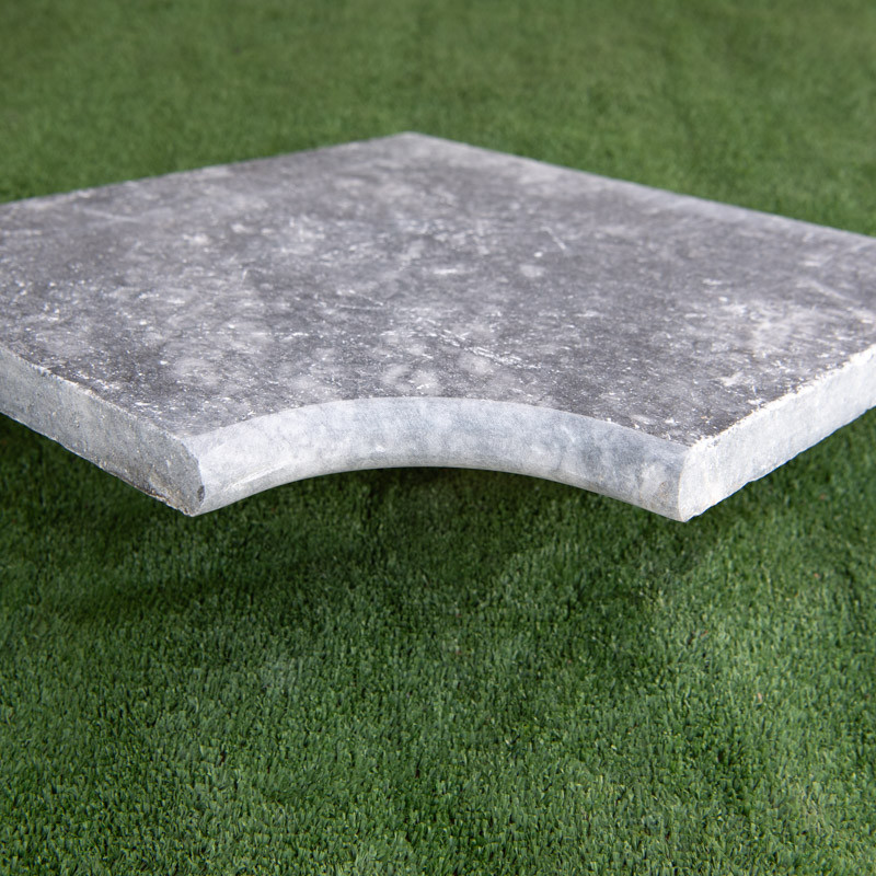 Margelle Darkstone - Angle Rentrant 45/45cm - 3cm - Bord arrondi - Vieillie -