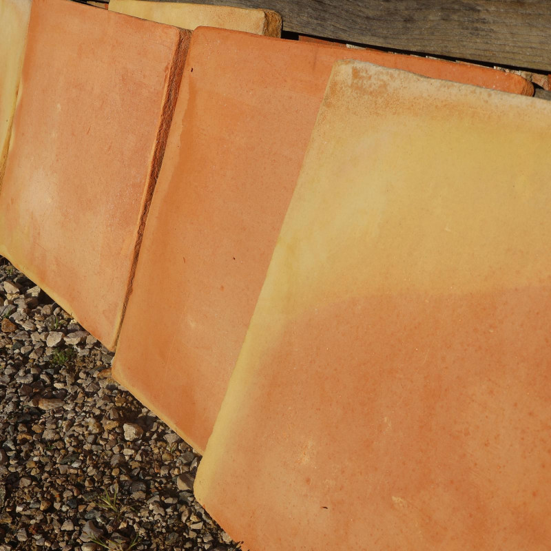 Tomette en terre cuite de réédition - 30x30cm - 20mm - Carré - Moulée main -