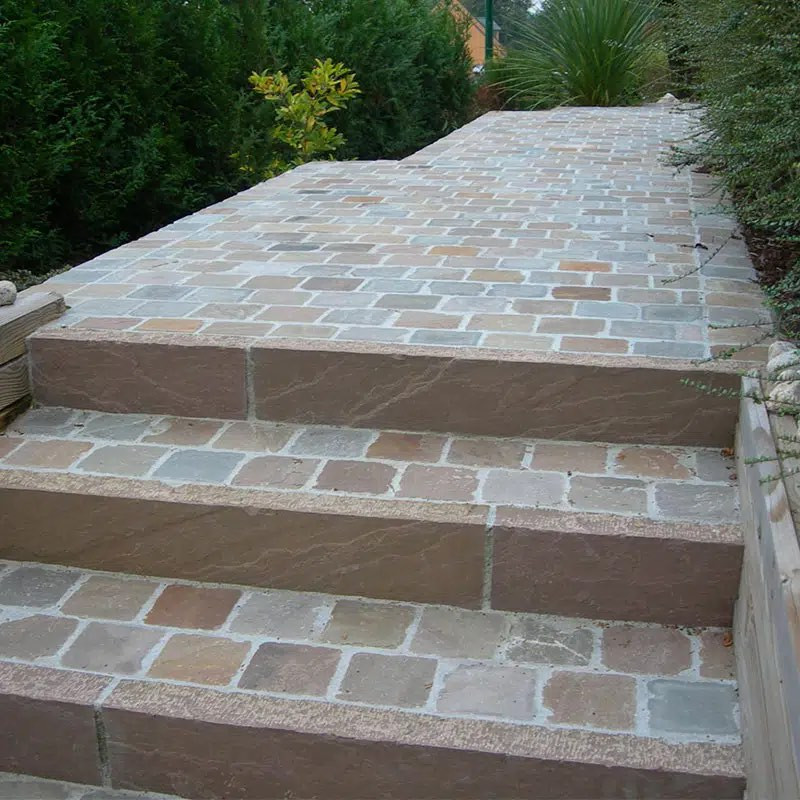 Bordurette - Grès d'Inde kandla - Beige - 100x20cm - Ep 7/9cm - Naturelle -