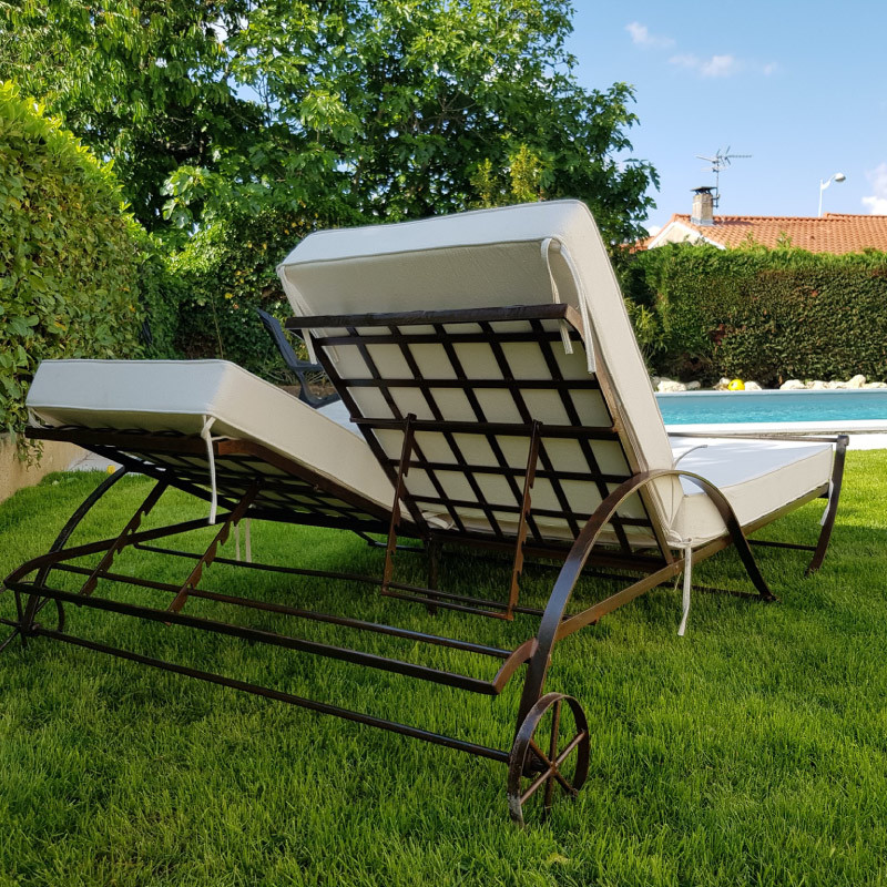 Bain de soleil - Fer Forgé - Massif - Double - 2R - 160 -