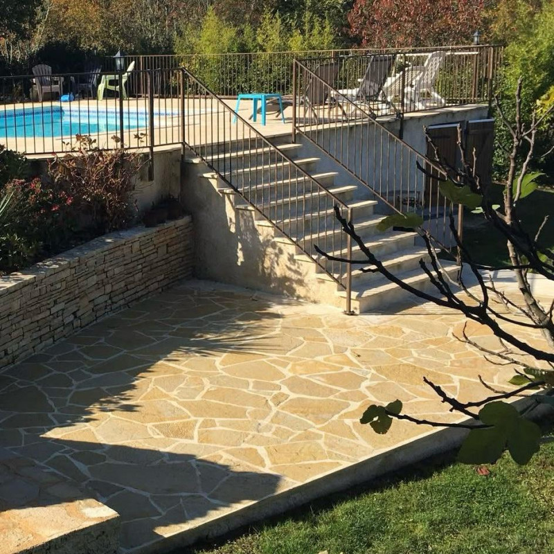 Pierre du Lot - Opus Incertum - Epaisseur 25/40mm - Naturelle - Couche -