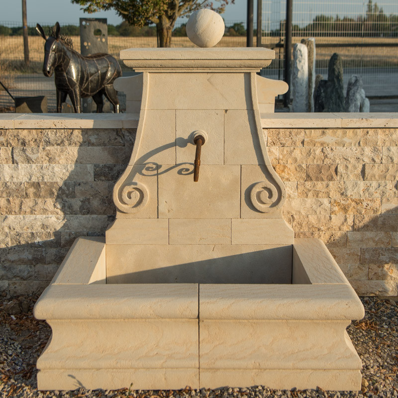 Fontaine Pierre de l'Atlas beige - Saint Jacques - 144/90cm - Hauteur 172cm -