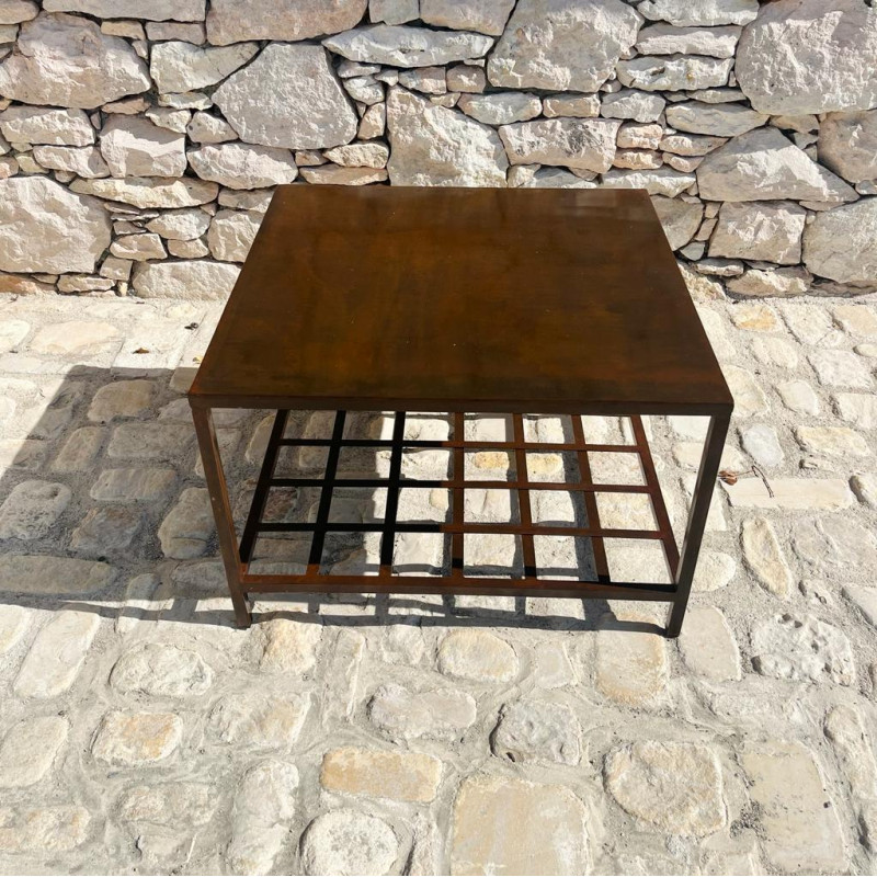 Table Basse - Métal - Repose livre - 70/70cm -