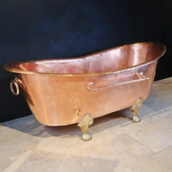 Baignoire en cuivre - II - 180x85cm - Hauteur 80/65 cm -