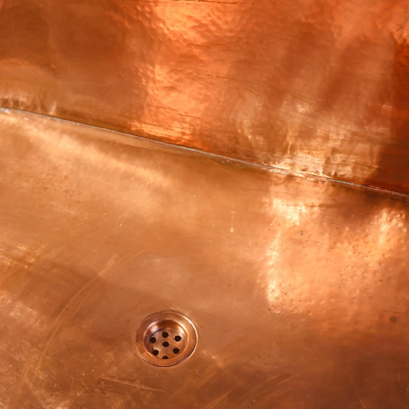 Baignoire en cuivre - II - 180x85cm - Hauteur 80/65 cm -