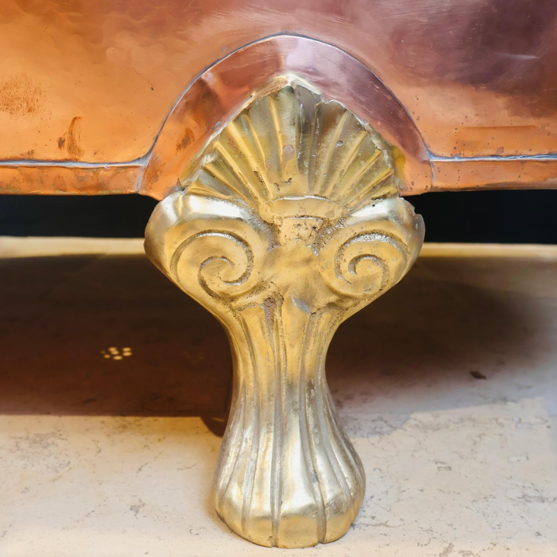 Baignoire en cuivre - II - 180x85cm - Hauteur 80/65 cm -