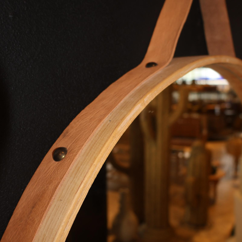 miroir artisanal en doum et raphia