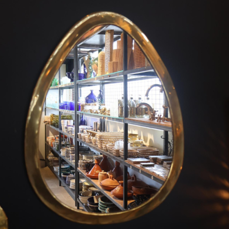 Miroir Artisanal - Oeuf - ≈ L 43 x H 34 cm -