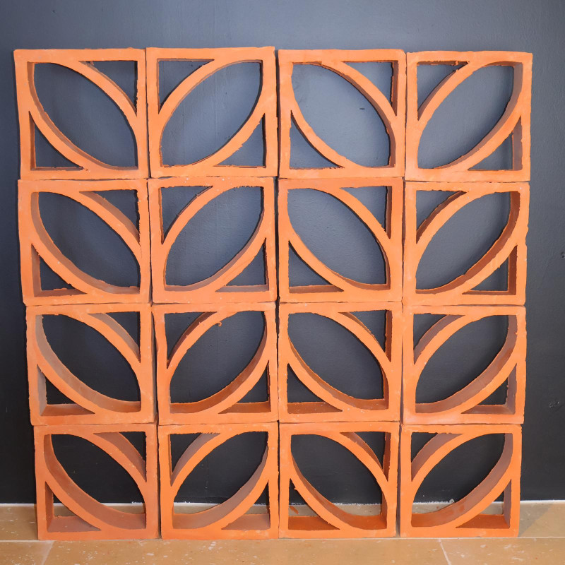 Claustra Terre Cuite - Rosace - 19x19cm - Epaisseur ≈ 6cm -