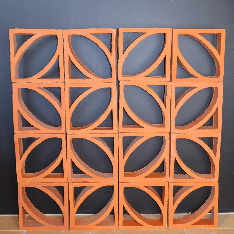 Claustra Terre Cuite - Rosace - 19x19cm - Epaisseur ≈ 6cm -