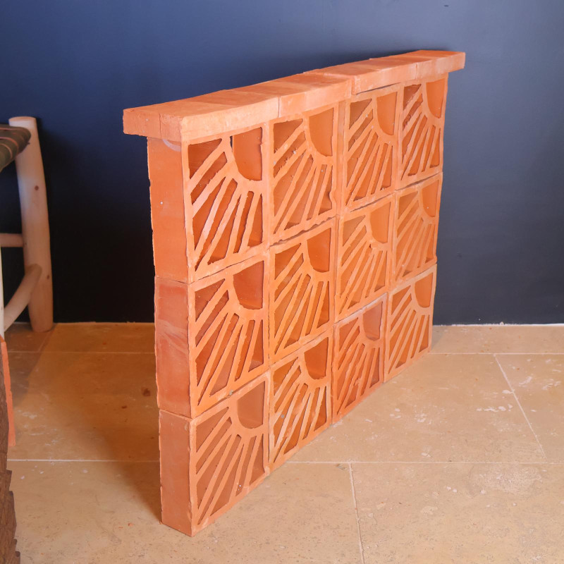 Main Courante Terre Cuite - 20,5x9cm - Epaisseur ≈ 3cm -