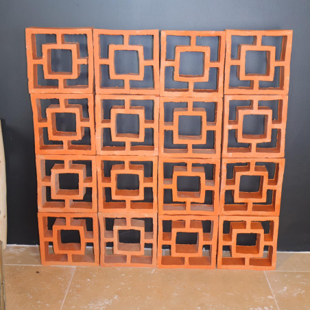 Claustra Terre Cuite - Labyrinthe - 19x19cm - Epaisseur ≈ 6cm -