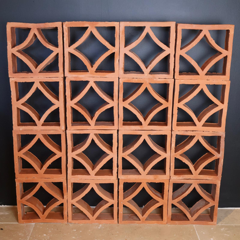 Claustra Terre Cuite - Losange - 19x19cm - Epaisseur ≈ 6cm -