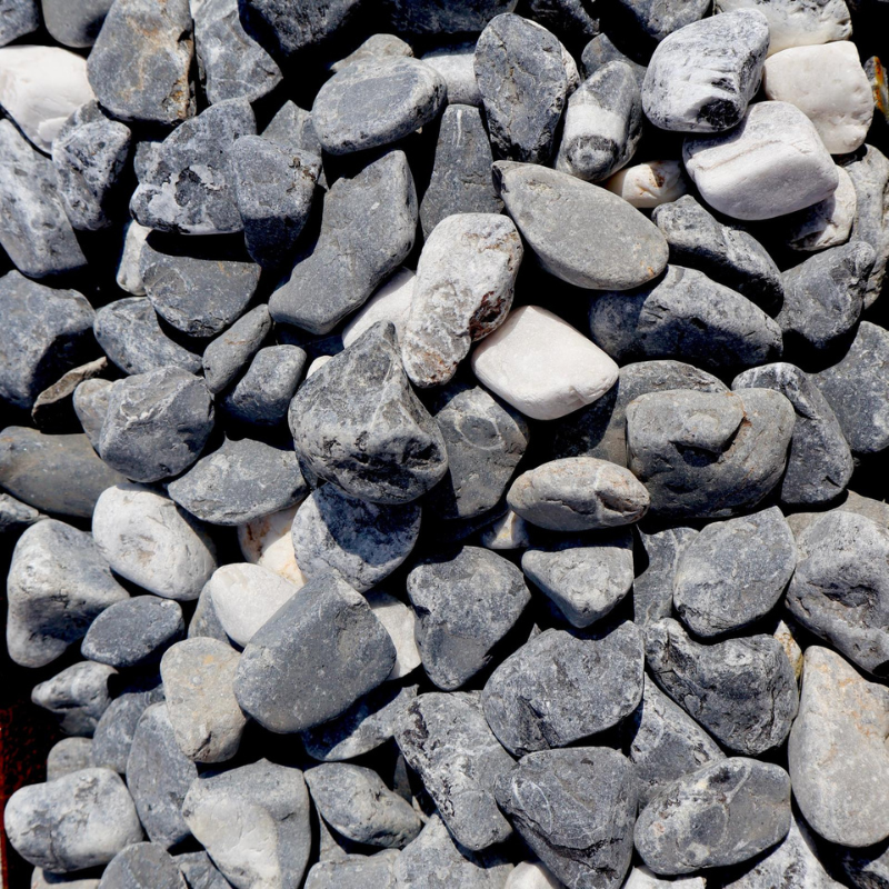 Galet de Marbre Noir Veiné Blanc - 12/24mm - 20 kg -