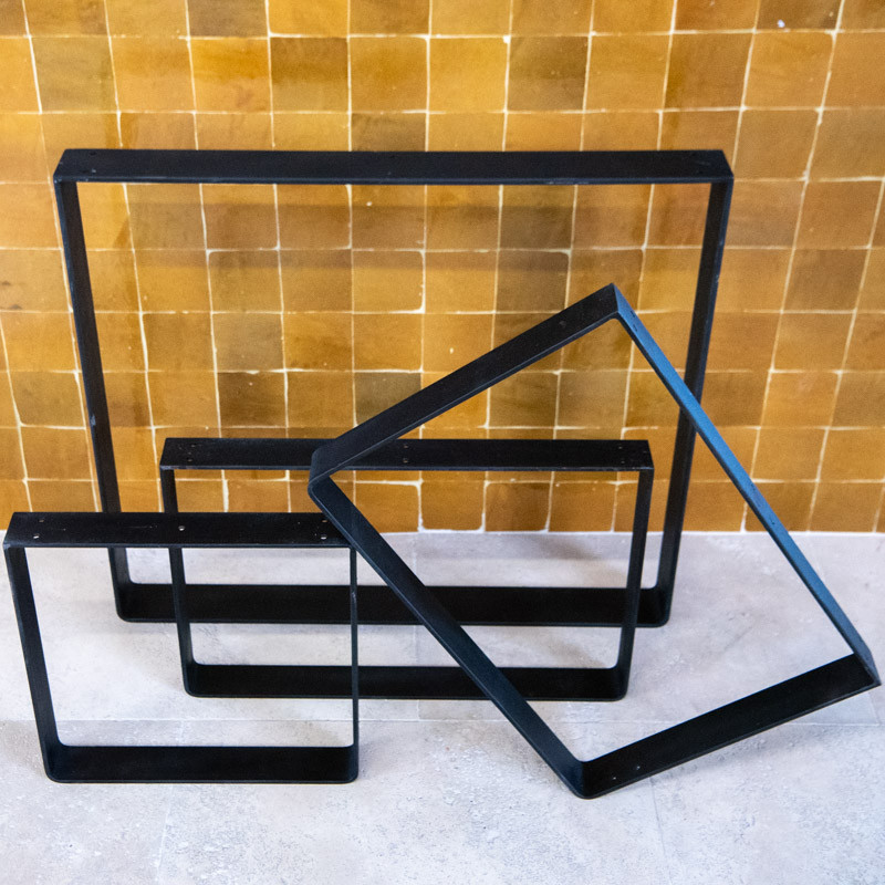 Pied - Métal - Rectangle Fer Plat Coudé - Plusieurs hauteurs disponibles -
