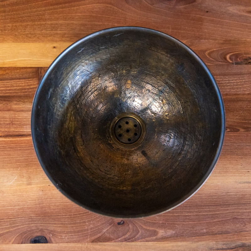 Vasque Laiton - ⌀ 30cm / ⌀ 35cm / ⌀ 40cm - Hauteur 15cm - Vieillie -