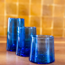 Verre Beldi Evasé - Bleu - Taille au choix S / M / L -