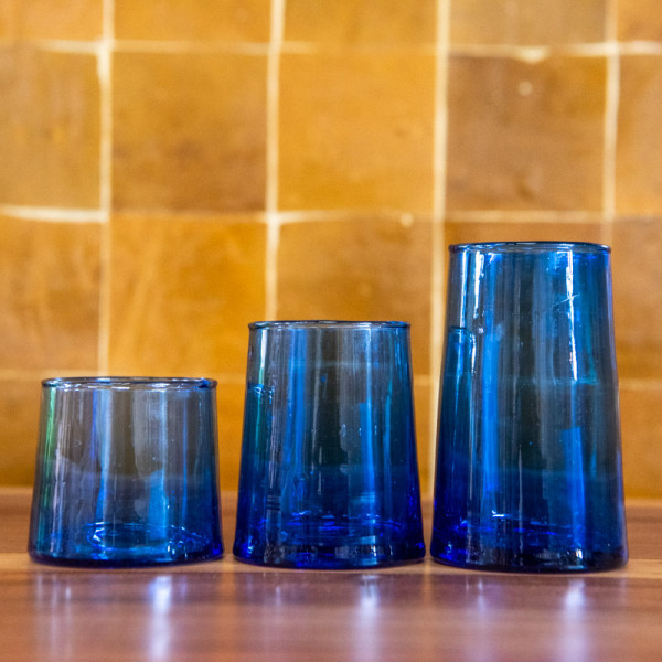 Verre Beldi Evasé - Bleu - Taille au choix S / M / L -