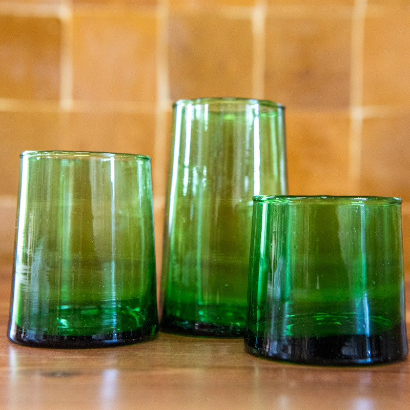 Verre Beldi Evasé - Vert - Taille au choix S / M / L -