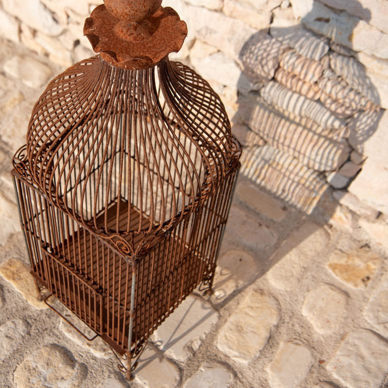 Cage en Fer Forgé - 35/35cm - Hauteur 95cm -