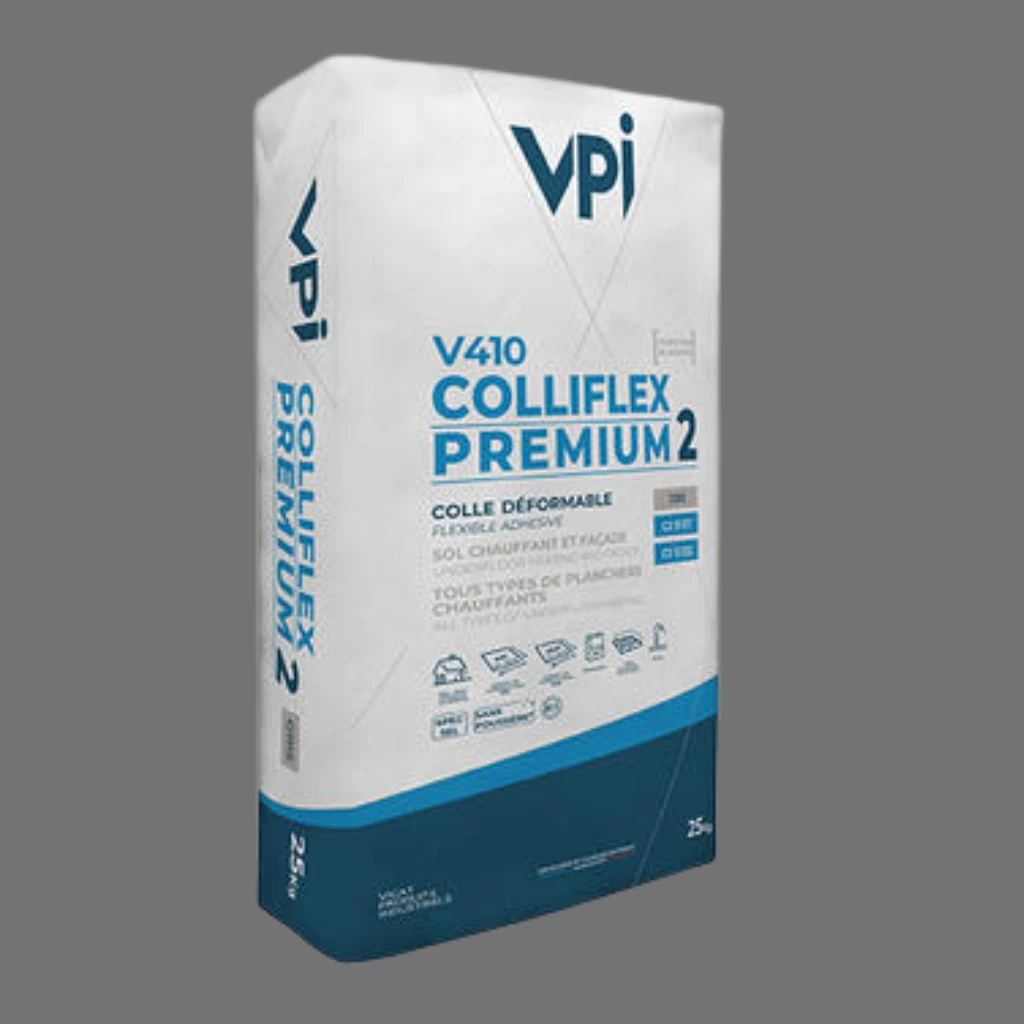 Sac de colle déformable VPI V410 Colliflex Premium 2, colle Flex haute performance adaptée aux piscines, sols étanches et supports difficiles