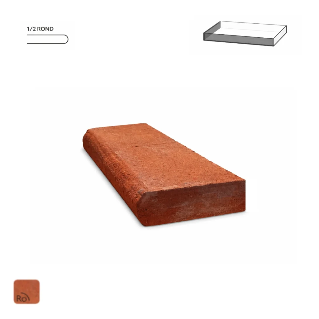 brique moulurée violette de retour demi rond