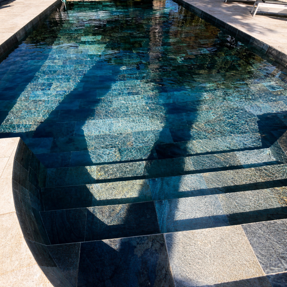 Chaise en fer forgé marron avec assise beige, sur une terrasse en pierre entourée de plantes méditerranéennes et d'une table extérieure.